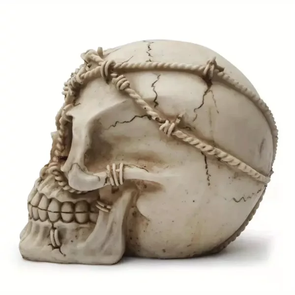 Sculpture crâne en résine artisanale – décoration gothique ou cabinet de curiosités