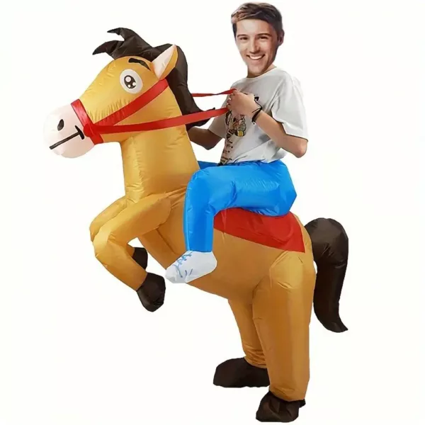 Déguisement gonflable cheval adulte – costume drôle pour fêtes et événements