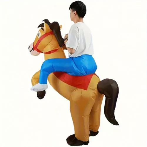 Déguisement gonflable cheval adulte – costume drôle pour fêtes et événements