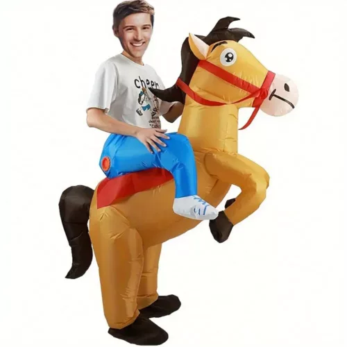 Déguisement gonflable cheval adulte – costume drôle pour fêtes et événements