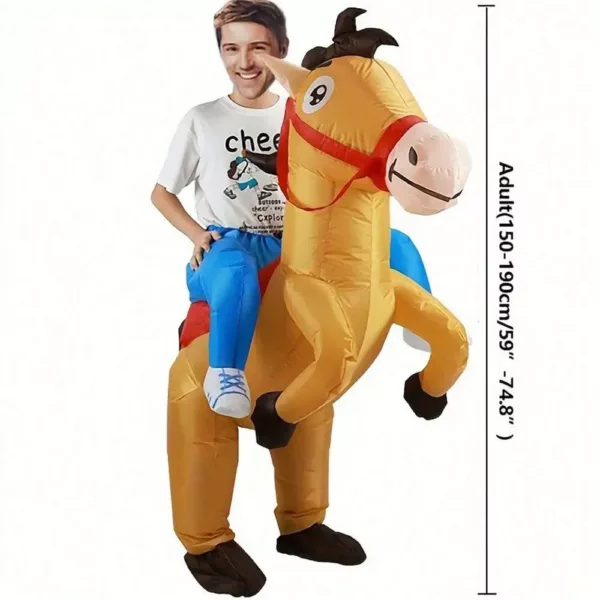 Déguisement gonflable cheval adulte – costume drôle pour fêtes et événements