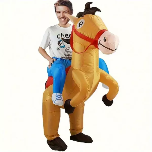 Déguisement gonflable cheval adulte – costume drôle pour fêtes et événements