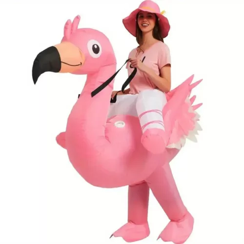 Costume gonflable flamant rose pour femme – déguisement original et fun