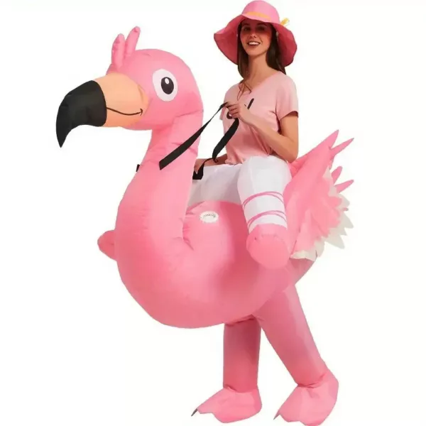 Costume gonflable flamant rose pour femme – déguisement original et fun