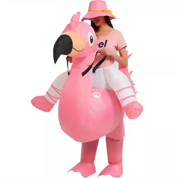 Costume gonflable flamant rose pour femme – déguisement original et fun