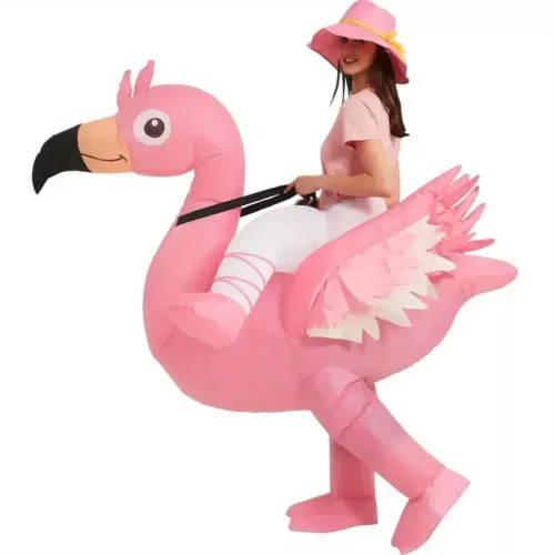 Costume gonflable flamant rose pour femme – déguisement original et fun