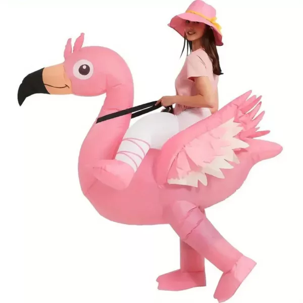 Costume gonflable flamant rose pour femme – déguisement original et fun
