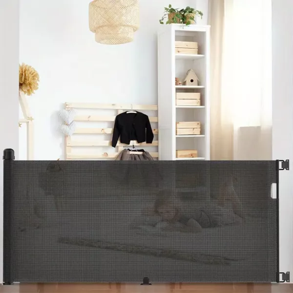Barrière de sécurité extensible pour escalier et porte avec verrou de sécurité