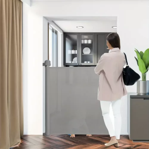 Barrière de sécurité extensible pour escalier et porte avec verrou de sécurité