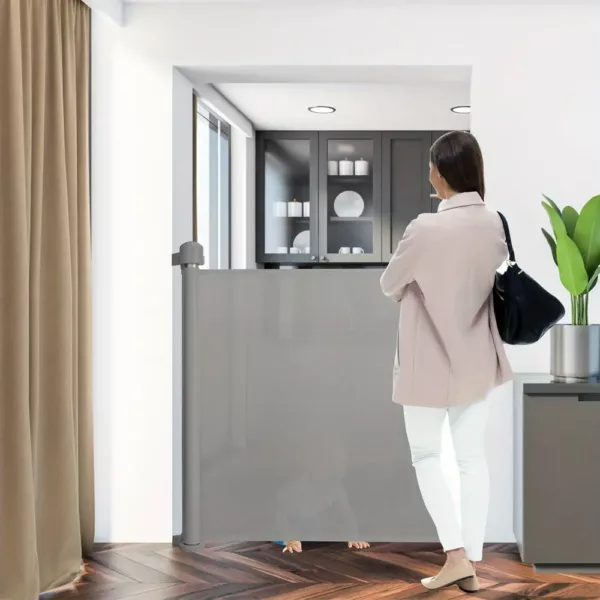 Barrière de sécurité extensible pour escalier et porte avec verrou de sécurité