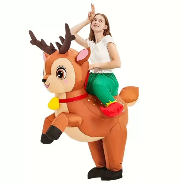 Costume gonflable renne adulte – déguisement drôle pour fêtes de Noël