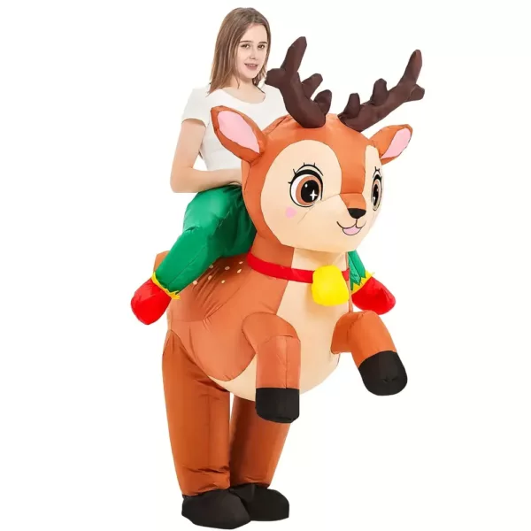 Costume gonflable renne adulte – déguisement drôle pour fêtes de Noël