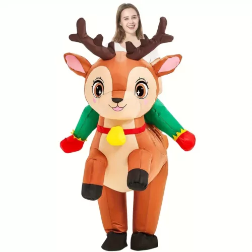 Costume gonflable renne adulte – déguisement drôle pour fêtes de Noël