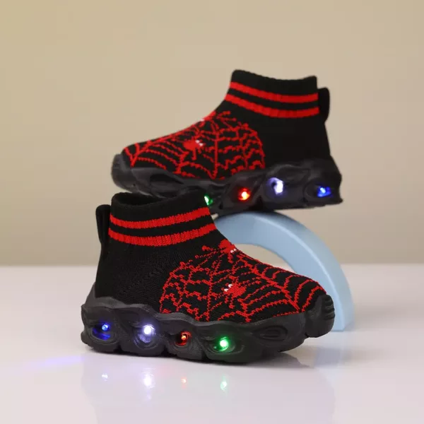 Baskets enfant à LED – tissu respirant, semelle EVA, faciles à enfiler