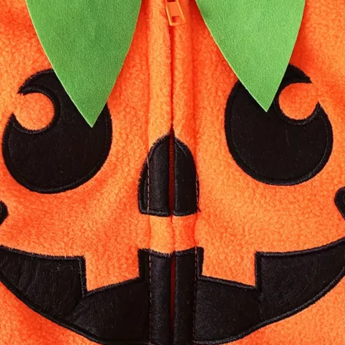 Ensemble bébé garçon Halloween 2 pièces – combinaison citrouille à capuche + pantalon rayé