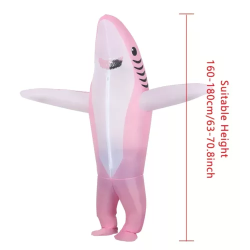 Costume gonflable requin adulte avec ventilateur USB – déguisement humoristique