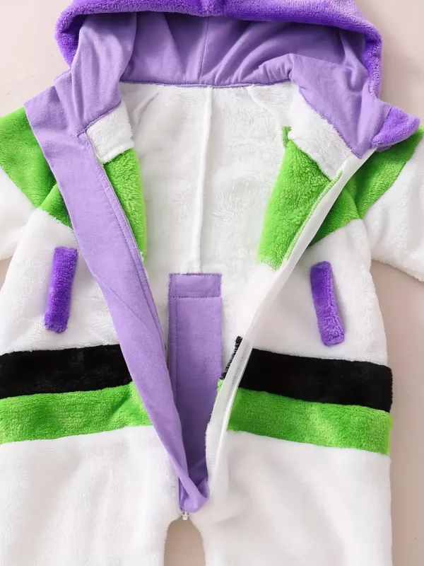 Combinaison bébé en peluche ultra douce – avec capuche et fermeture zippée