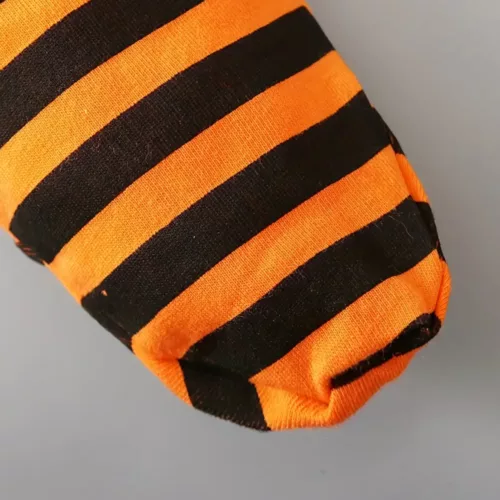 Ensemble bébé garçon Halloween 2 pièces – combinaison citrouille à capuche + pantalon rayé