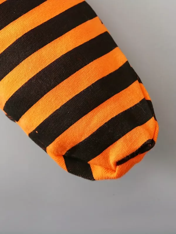 Ensemble bébé garçon Halloween 2 pièces – combinaison citrouille à capuche + pantalon rayé