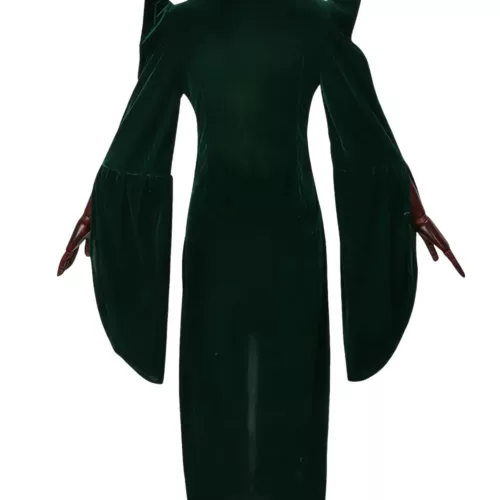 Costume sorcière directrice longue cape verte style McGonagall pour cosplay