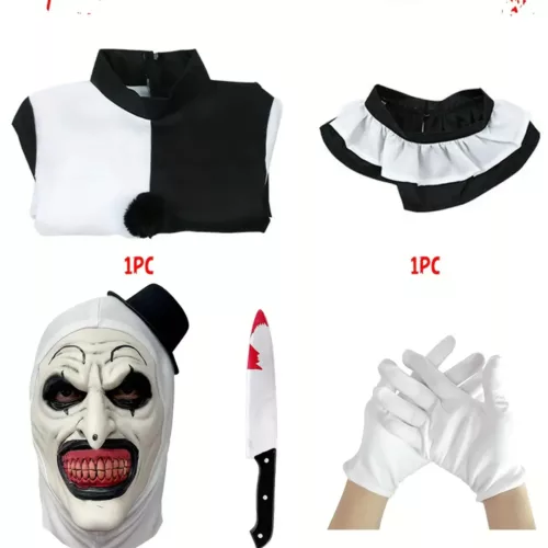 Costume de clown d’horreur pour homme – combinaison zippée avec visage sanglant