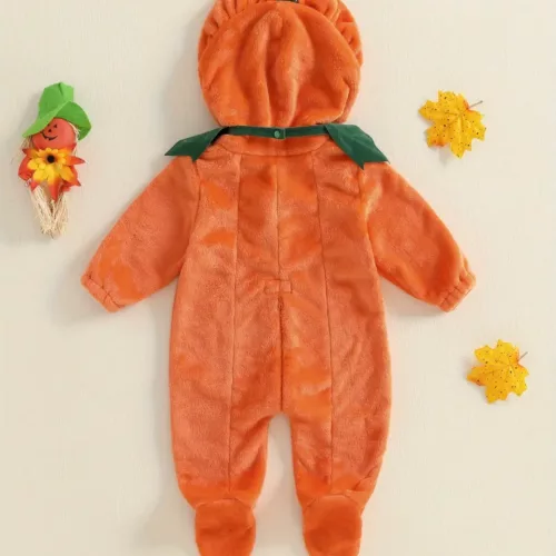 Déguisement bébé citrouille Halloween – combinaison à capuche douce et mignonne