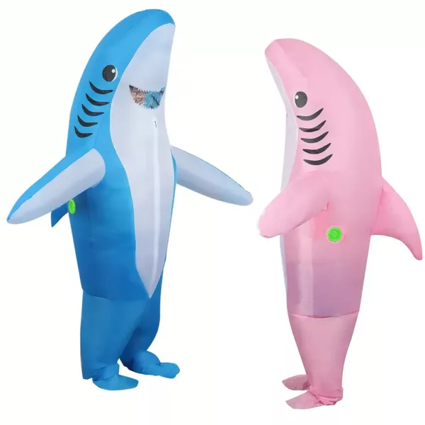 Costume gonflable requin adulte avec ventilateur USB – déguisement humoristique