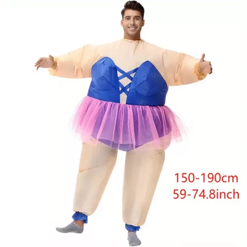 Costume gonflable sumo violet – déguisement humoristique pour Halloween et spectacle