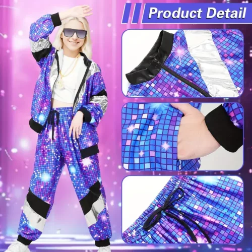Déguisement homme style hip-hop rétro – ensemble veste et pantalon années 80