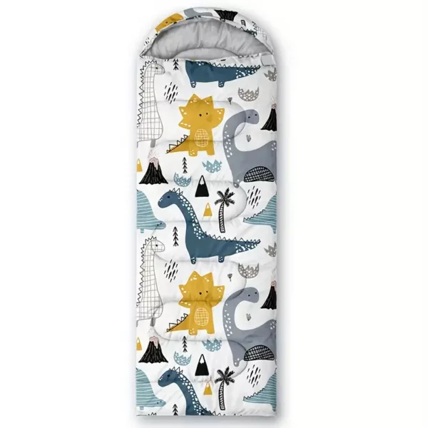 Sac de couchage enfant dinosaure – doux et chaud pour camping toutes saisons