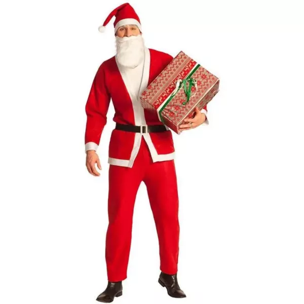 Déguisement de Père Noël complet 5 pièces – costume rouge avec accessoires