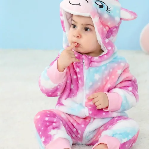 Pyjama licorne à capuche en polaire ultra doux – combinaison cocooning adulte