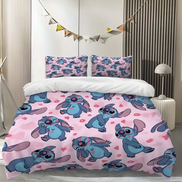 Parure de lit Lilo & Stitch 3 pièces – motif Disney enfant – coton doux