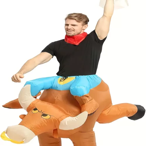 Costume gonflable taureau adulte – déguisement humoristique pour fête et carnaval