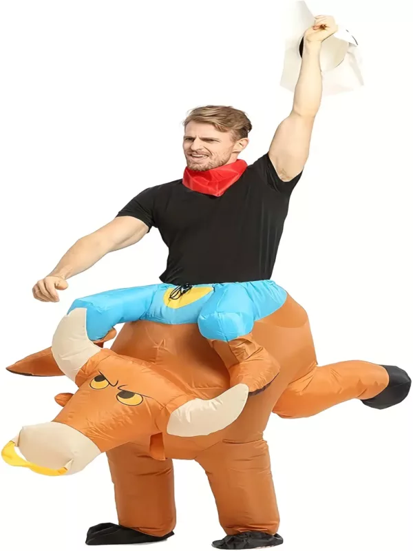 Costume gonflable taureau adulte – déguisement humoristique pour fête et carnaval