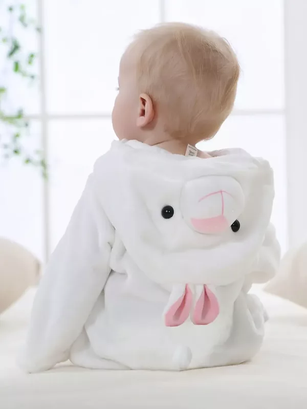 Combinaison bébé hiver doublée chaude – grenouillère doux motif animal avec capuche