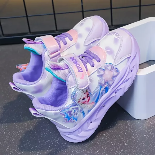 Baskets enfant avec lumières LED – motif princesse Elsa – confort printemps/automne
