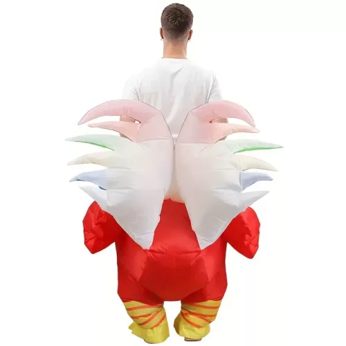 Déguisement gonflable coq rouge adulte – Costume humoristique original fête