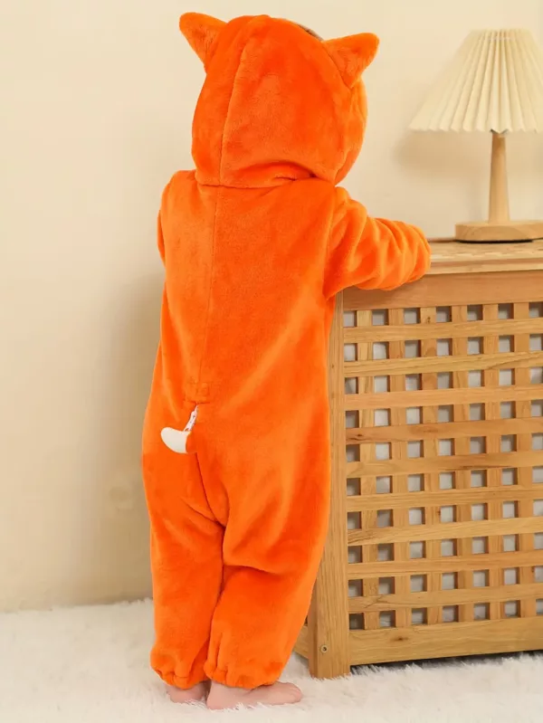 Combinaison renard enfant à capuche – pyjama doux pour déguisement ou fête