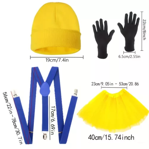 Set accessoires Halloween adulte – jupe tulle, chapeau, gants et bretelles cosplay
