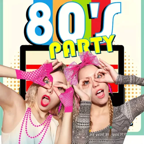 Déguisement rétro années 80 complet – T-shirt, jupe, accessoires disco