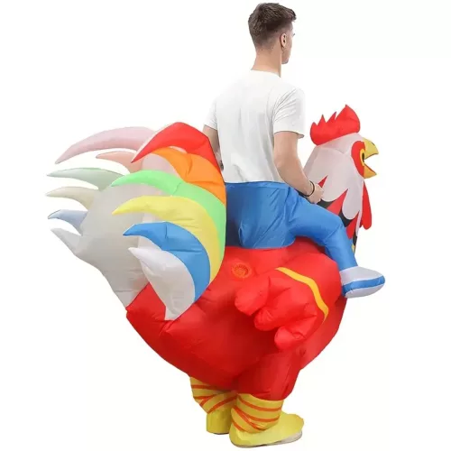 Costume gonflable adulte coq réaliste – déguisement original pour fête ou carnaval