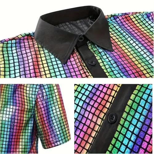 Déguisement disco garçon 70s – ensemble 5 pièces avec perruque et accessoires