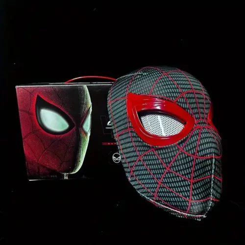 Masque Spider-Man Miles Morales avec yeux mobiles lumineux – Cosplay Halloween