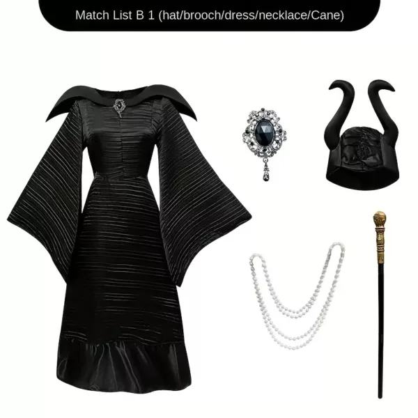 Costume sorcière femme avec cape et chapeau – Déguisement gothique Maléfique