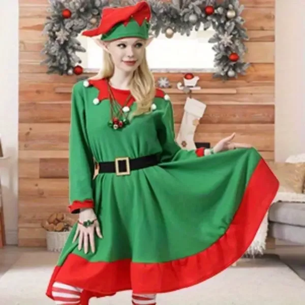 Ensemble déguisement de Noël femme 12 pièces – accessoires festifs inclus
