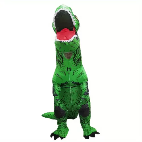 Déguisement dinosaure gonflable vert musclé – costume humoristique adulte