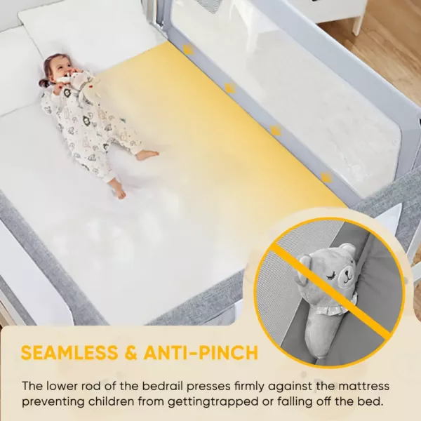 Barrière de lit bébé à levage vertical – sécurité anti-chute portable