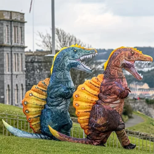 Costume dinosaure gonflable adulte avec ventilateur intégré – style stégosaure