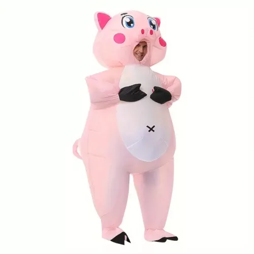 Costume gonflable cochon rose – déguisement drôle adulte pour fête et carnaval